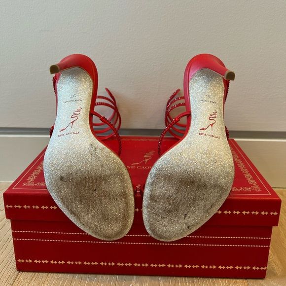 RENE CAOVILLA CLEO SATIN SANDALS - Picture 6 of 10